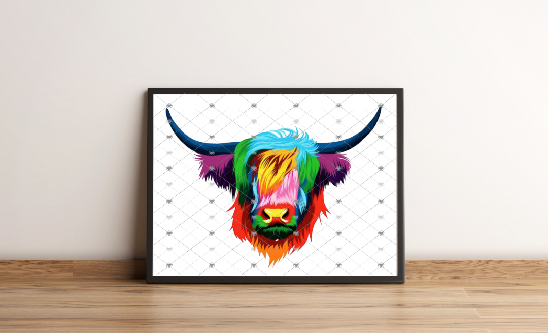 Highland Cow A4 Print, Cow Custom Print, Personalised Wall Art